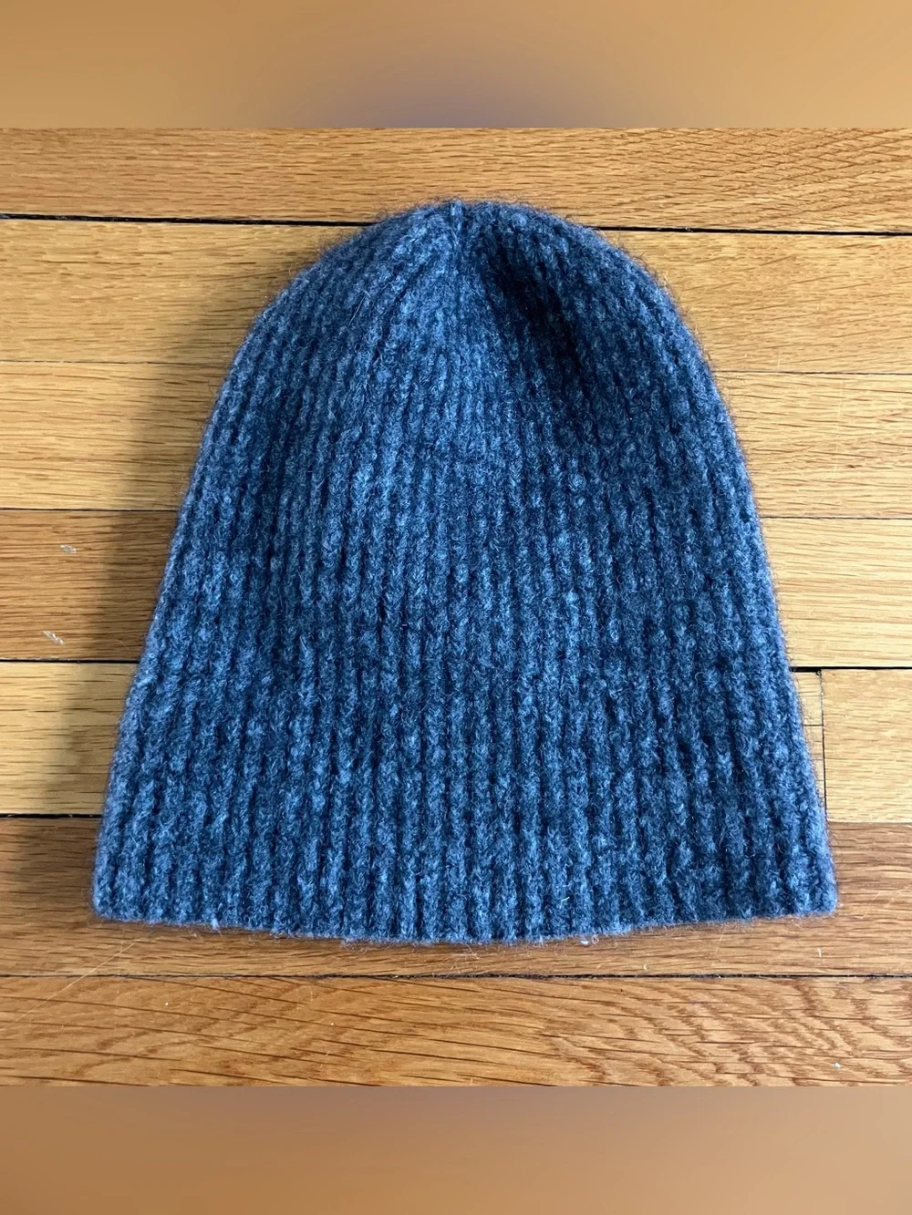 Janessa Leone Grey Wool Alpaca Ribbed Fall Winter Fisherman Coastal Piper Beanie
